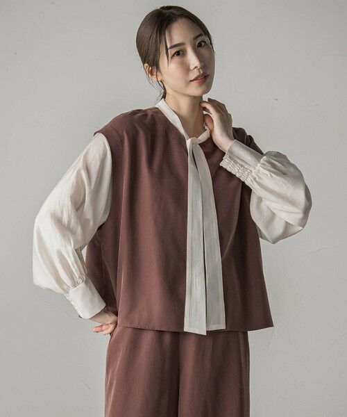 la.f... / ラ・エフ シャツ・ブラウス | 【biyori】""着こなし自在""2wayピーチポプリンジレ≪洗濯機で洗える≫ | 詳細25