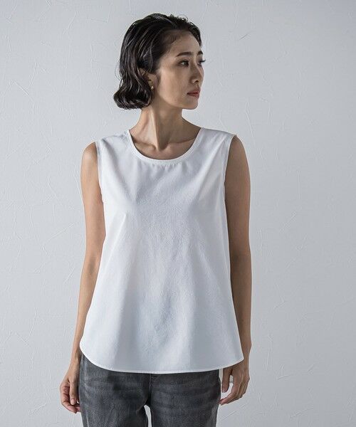 la.f./ラ・エフ 【biyori】"驚くほど伸びる"シャツタンクトップ&#8810;洗濯機で洗える&#8811; ホワイト 9号