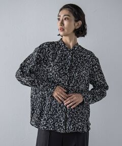 la.f... / ラ・エフ シャツ・ブラウス | 幾何ドット柄ブリントブラウス≪洗濯機で洗える≫