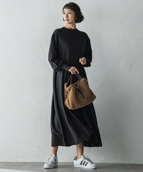 la.f... / ラ・エフ ロング・マキシ丈ワンピース | 【biyori】デニムドッキングニットワンピース≪手洗い可能≫ | 詳細4