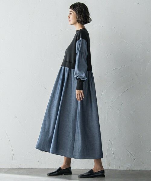 la.f... / ラ・エフ ロング・マキシ丈ワンピース | 【biyori】デニムドッキングニットワンピース≪手洗い可能≫ | 詳細14