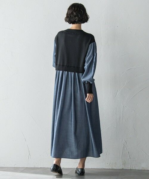 la.f... / ラ・エフ ロング・マキシ丈ワンピース | 【biyori】デニムドッキングニットワンピース≪手洗い可能≫ | 詳細15
