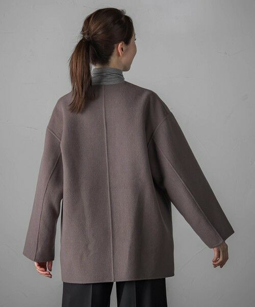 la.f... / ラ・エフ ダッフルコート | <極>”軽さと贅沢なぬくもり”ノーカラーリバーコート | 詳細4