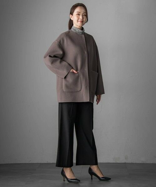 la.f... / ラ・エフ ダッフルコート | <極>”軽さと贅沢なぬくもり”ノーカラーリバーコート | 詳細8