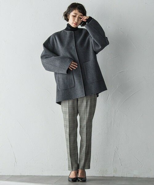 la.f... / ラ・エフ ダッフルコート | <極>”軽さと贅沢なぬくもり”ノーカラーリバーコート | 詳細14