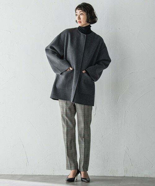 la.f... / ラ・エフ ダッフルコート | <極>”軽さと贅沢なぬくもり”ノーカラーリバーコート | 詳細17