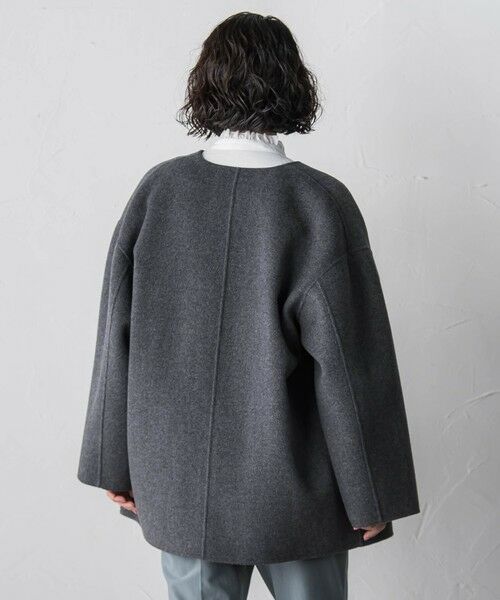 la.f... / ラ・エフ ダッフルコート | <極>”軽さと贅沢なぬくもり”ノーカラーリバーコート | 詳細20