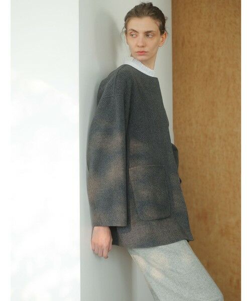 la.f... / ラ・エフ ダッフルコート | <極>”軽さと贅沢なぬくもり”ノーカラーリバーコート | 詳細25