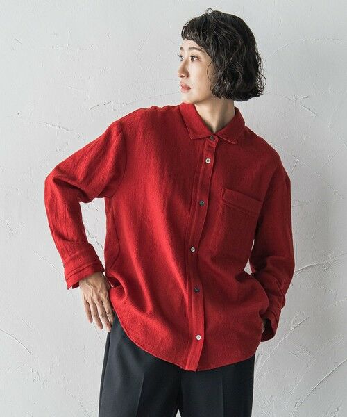 la.f... / ラ・エフ シャツ・ブラウス | ウールリファインシャツ | 詳細1