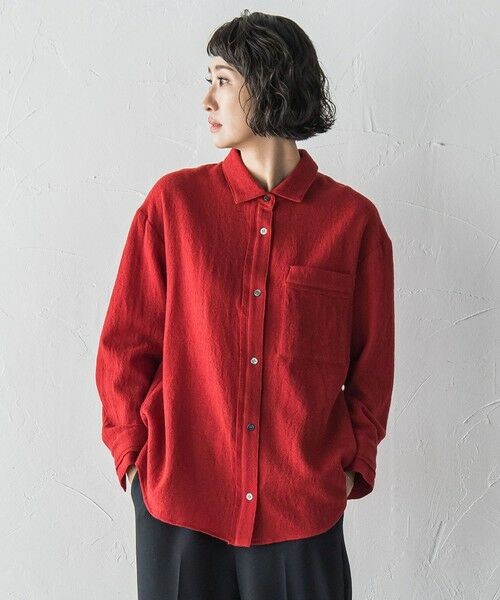 la.f... / ラ・エフ シャツ・ブラウス | ウールリファインシャツ | 詳細4