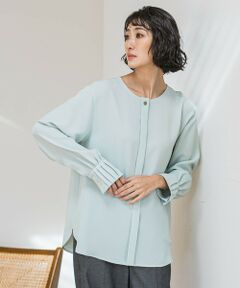 la.f... / ラ・エフ シャツ・ブラウス | メランジツイルノーカラーブラウス