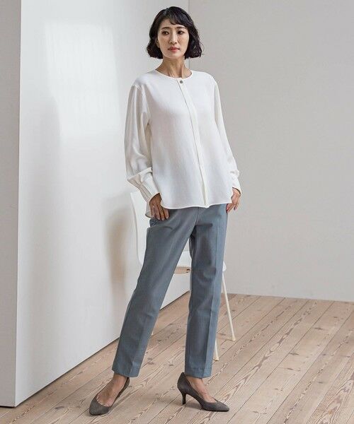la.f... / ラ・エフ シャツ・ブラウス | メランジツイルノーカラーブラウス | 詳細3