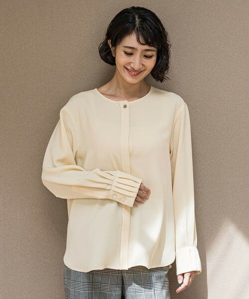 la.f... / ラ・エフ シャツ・ブラウス | メランジツイルノーカラーブラウス | 詳細6