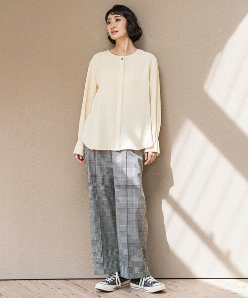 la.f... / ラ・エフ シャツ・ブラウス | メランジツイルノーカラーブラウス | 詳細8