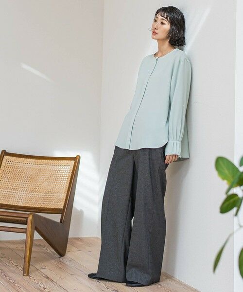 la.f... / ラ・エフ シャツ・ブラウス | メランジツイルノーカラーブラウス | 詳細17