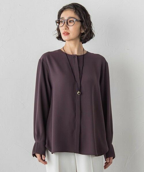 la.f... / ラ・エフ シャツ・ブラウス | メランジツイルノーカラーブラウス | 詳細27