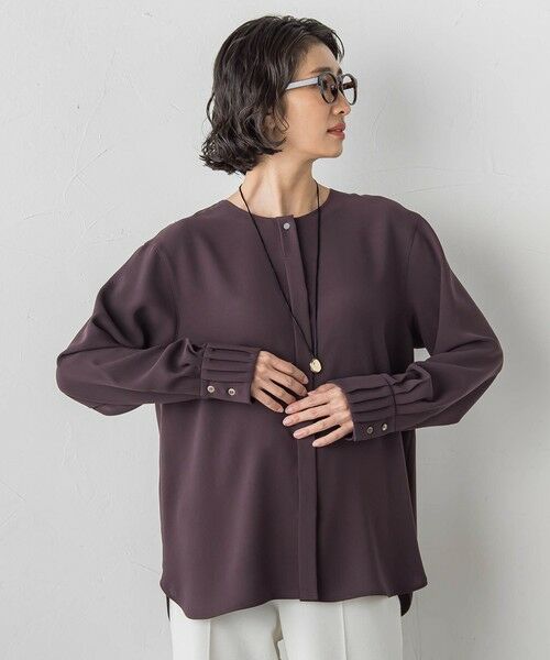 la.f... / ラ・エフ シャツ・ブラウス | メランジツイルノーカラーブラウス | 詳細30