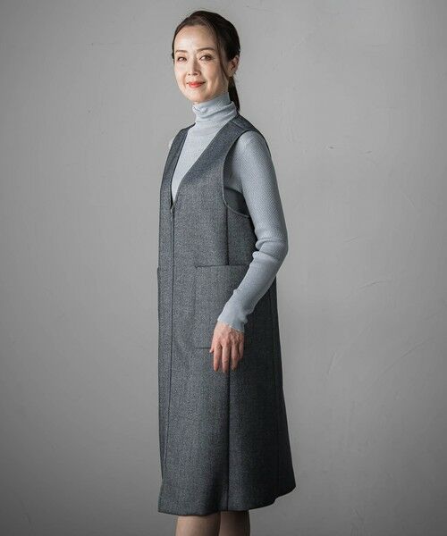 la.f... / ラ・エフ ロング・マキシ丈ワンピース | ウールツイードボンディングジャンスカ | 詳細13