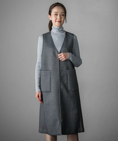 la.f... / ラ・エフ ロング・マキシ丈ワンピース | ウールツイードボンディングジャンスカ | 詳細14