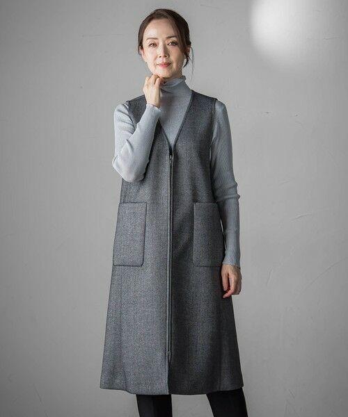 la.f... / ラ・エフ ロング・マキシ丈ワンピース | ウールツイードボンディングジャンスカ | 詳細7