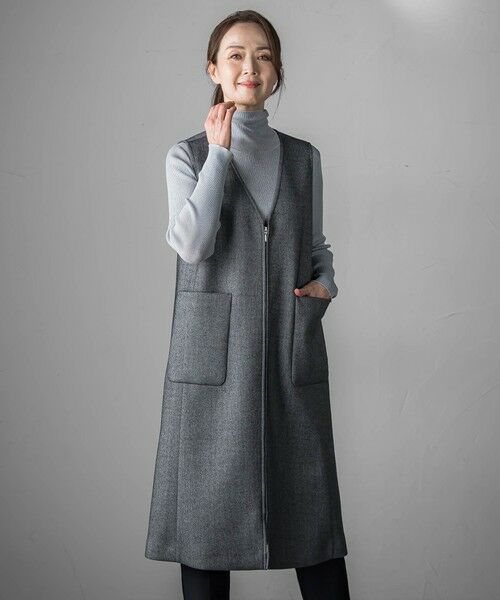 la.f... / ラ・エフ ロング・マキシ丈ワンピース | ウールツイードボンディングジャンスカ | 詳細8