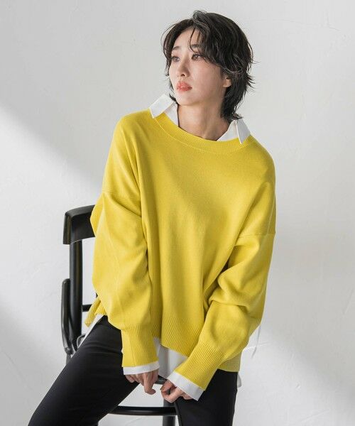 la.f... / ラ・エフ ニット・セーター | 【WEB限定/新色追加】""3コーデが叶う2点セット""ニット×シャツ（イエロー）