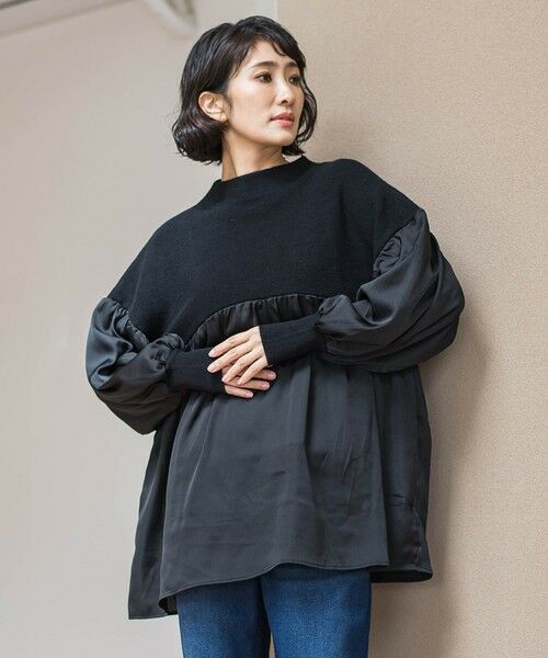 la.f... / ラ・エフ ニット・セーター | 【WEB限定】""1枚でサマになる""ふんわりドッキングニット | 詳細1