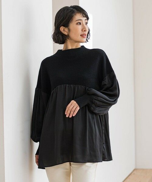 la.f... / ラ・エフ ニット・セーター | 【WEB限定】""1枚でサマになる""ふんわりドッキングニット | 詳細7