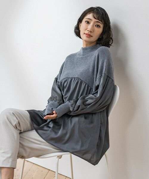 la.f... / ラ・エフ ニット・セーター | 【WEB限定】""1枚でサマになる""ふんわりドッキングニット | 詳細14