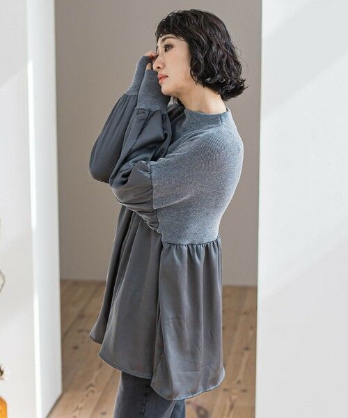 la.f... / ラ・エフ ニット・セーター | 【WEB限定】""1枚でサマになる""ふんわりドッキングニット | 詳細16