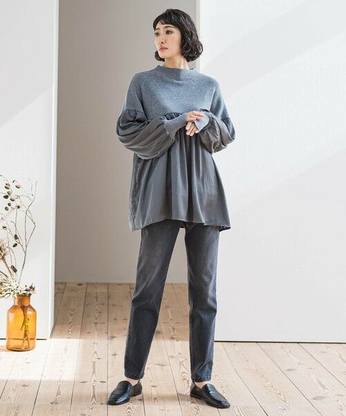 la.f... / ラ・エフ ニット・セーター | 【WEB限定】""1枚でサマになる""ふんわりドッキングニット | 詳細18