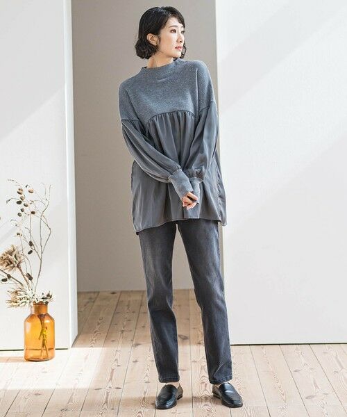 la.f... / ラ・エフ ニット・セーター | 【WEB限定】""1枚でサマになる""ふんわりドッキングニット | 詳細19