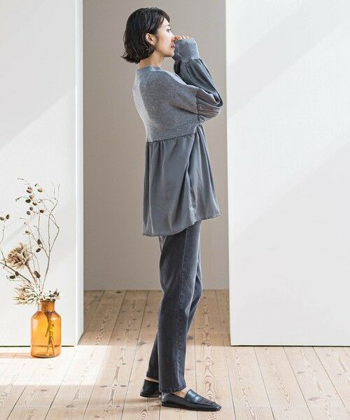 la.f... / ラ・エフ ニット・セーター | 【WEB限定】""1枚でサマになる""ふんわりドッキングニット | 詳細20