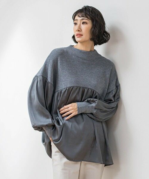 la.f... / ラ・エフ ニット・セーター | 【WEB限定】""1枚でサマになる""ふんわりドッキングニット | 詳細23