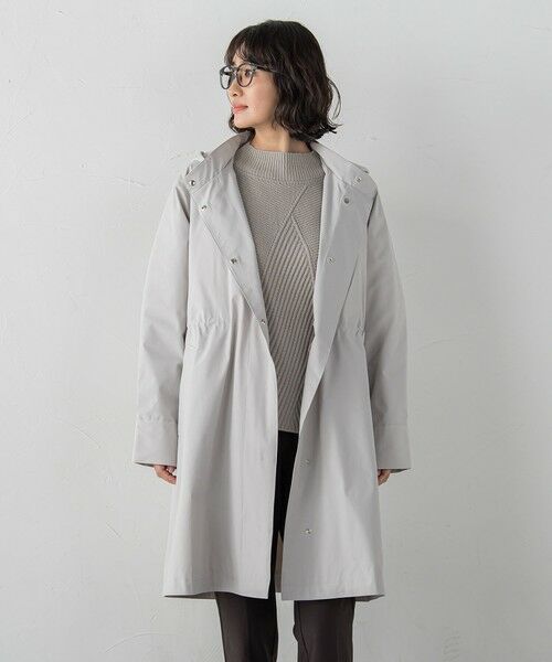 la.f... / ラ・エフ ダッフルコート | パーテーションダウンロングコート（ライトグレー）