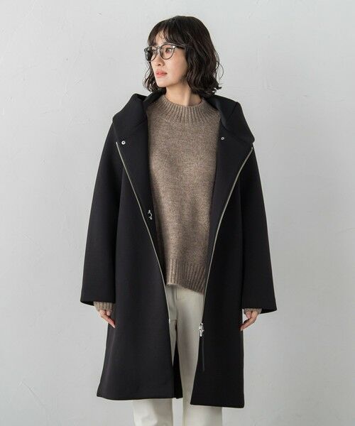 la.f... / ラ・エフ ダッフルコート | 【WEB限定】2wayダンボールショールフードコート（ブラック）