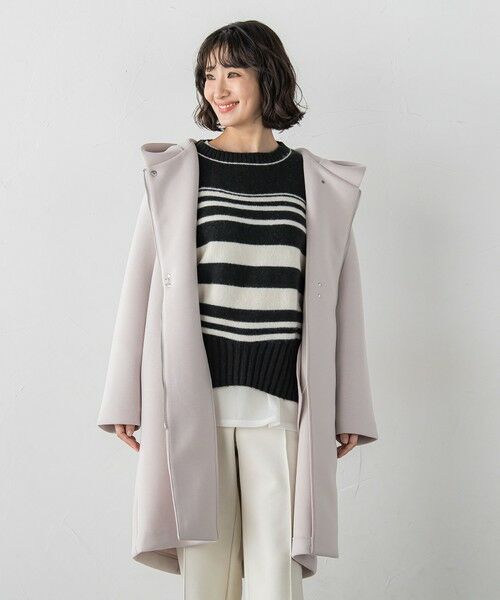 la.f... / ラ・エフ ダッフルコート | 【WEB限定】2wayダンボールショールフードコート（ライトグレー）