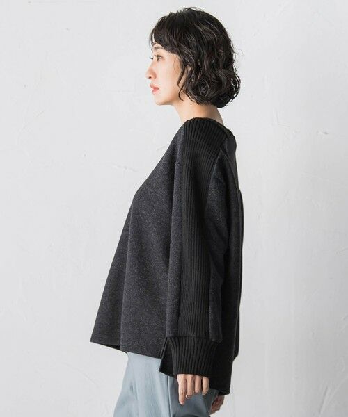la.f... / ラ・エフ カットソー | メルトンニットドッキングカットソー | 詳細8