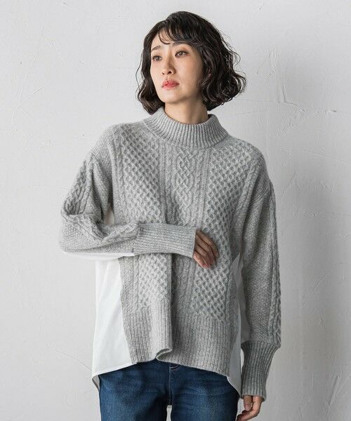 la.f... / ラ・エフ ニット・セーター | ハミルトンケーブル切り替えニット | 詳細9