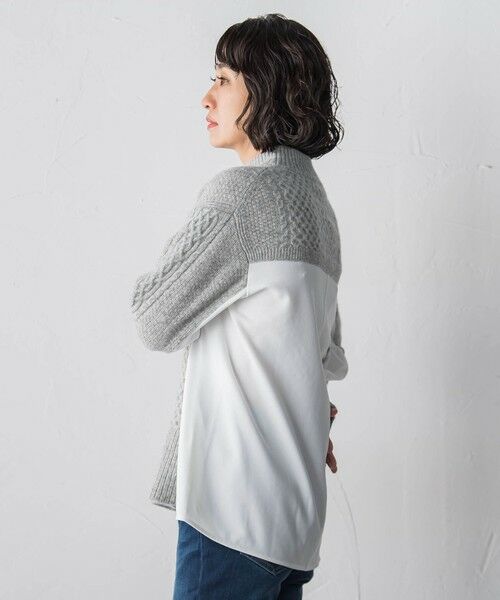 la.f... / ラ・エフ ニット・セーター | ハミルトンケーブル切り替えニット | 詳細10