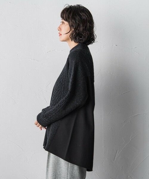 la.f... / ラ・エフ ニット・セーター | ハミルトンケーブル切り替えニット | 詳細18