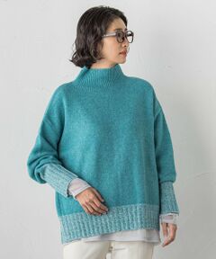 la.f... / ラ・エフ ニット・セーター | 【WEB限定】""ふんわり配色の""もっちりハイネックニット