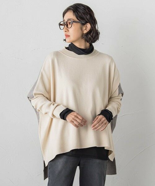 la.f... / ラ・エフ ニット・セーター | 【WEB限定】""前後で印象が変わる""ドルマンバイカラーニット | 詳細1