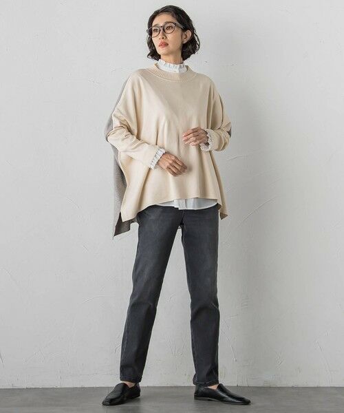 la.f... / ラ・エフ ニット・セーター | 【WEB限定】""前後で印象が変わる""ドルマンバイカラーニット | 詳細10