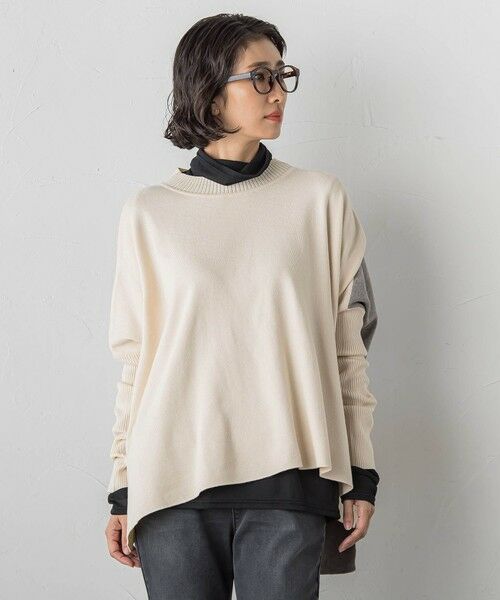 la.f... / ラ・エフ ニット・セーター | 【WEB限定】""前後で印象が変わる""ドルマンバイカラーニット | 詳細2