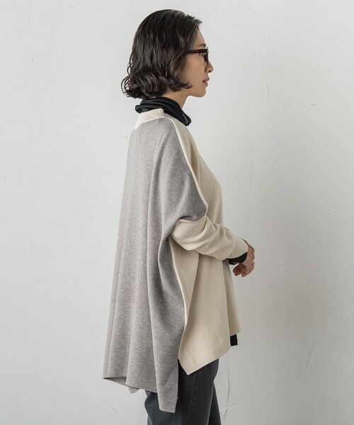 la.f... / ラ・エフ ニット・セーター | 【WEB限定】""前後で印象が変わる""ドルマンバイカラーニット | 詳細3