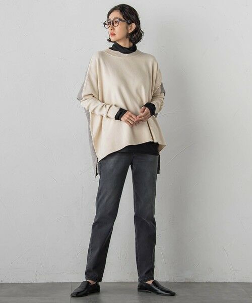 la.f... / ラ・エフ ニット・セーター | 【WEB限定】""前後で印象が変わる""ドルマンバイカラーニット | 詳細5