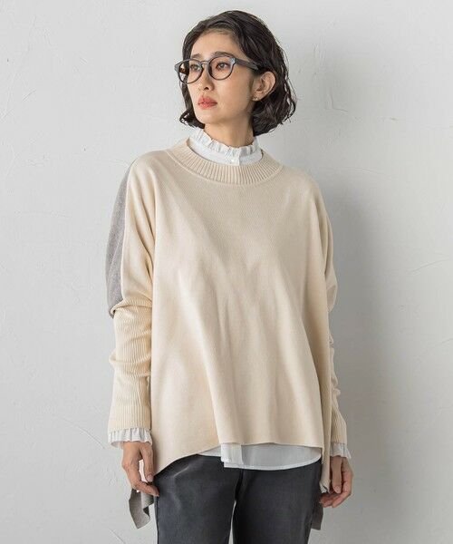 la.f... / ラ・エフ ニット・セーター | 【WEB限定】""前後で印象が変わる""ドルマンバイカラーニット | 詳細8