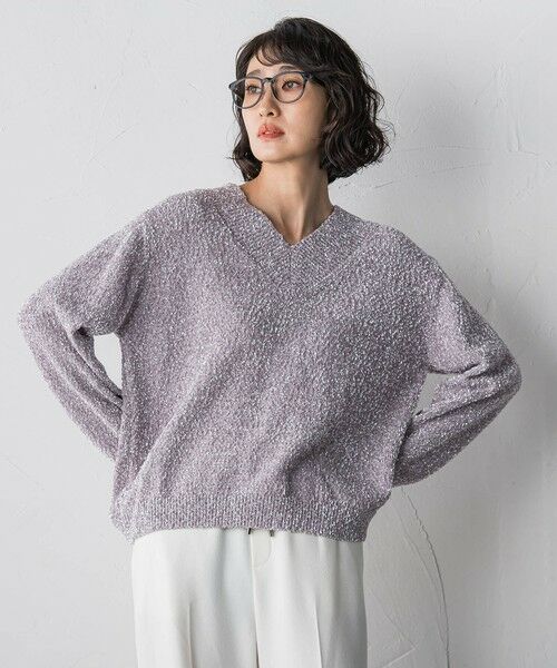 la.f... / ラ・エフ ニット・セーター | ツヤモールVネックニット | 詳細15