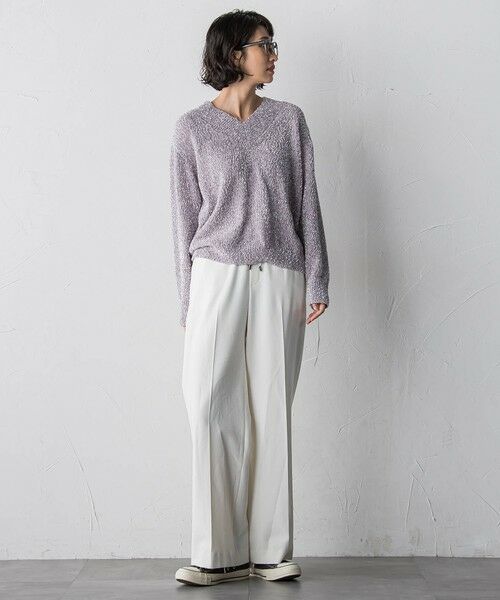 la.f... / ラ・エフ ニット・セーター | ツヤモールVネックニット | 詳細20